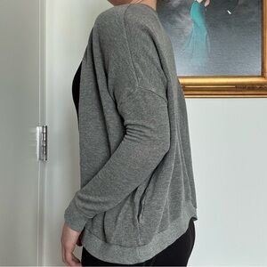 Zara gray oversized open cardigan loungewear boho fall winter cabin pocket layer